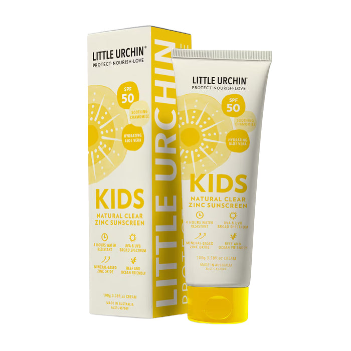 LITTLE URCHIN KIDS Natural Zinc Stick Clear, SPF 50+ 100G Wicked NRG