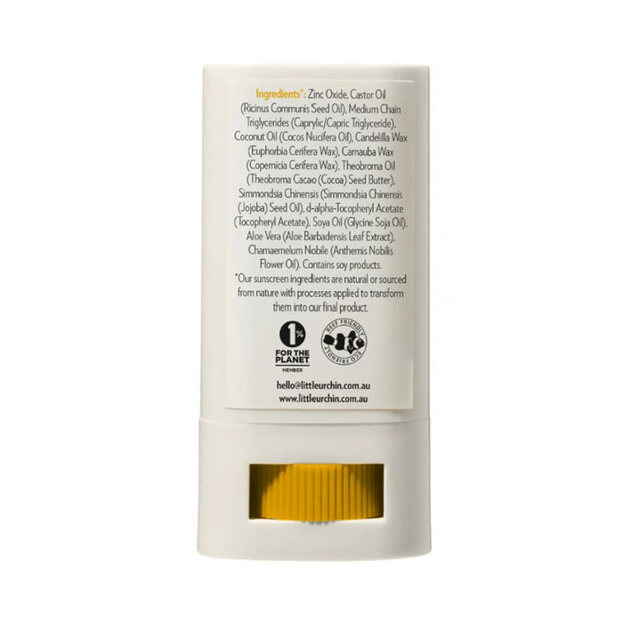 LITTLE URCHIN KIDS Natural Zinc Stick Clear, SPF 50+ 20G Ingredients Wicked NRG