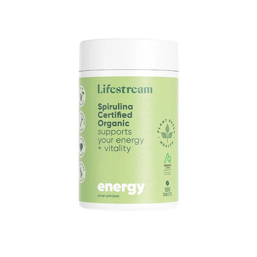 Lifestream Spirulina Certified Organic 500 Tablets Wicked NRG