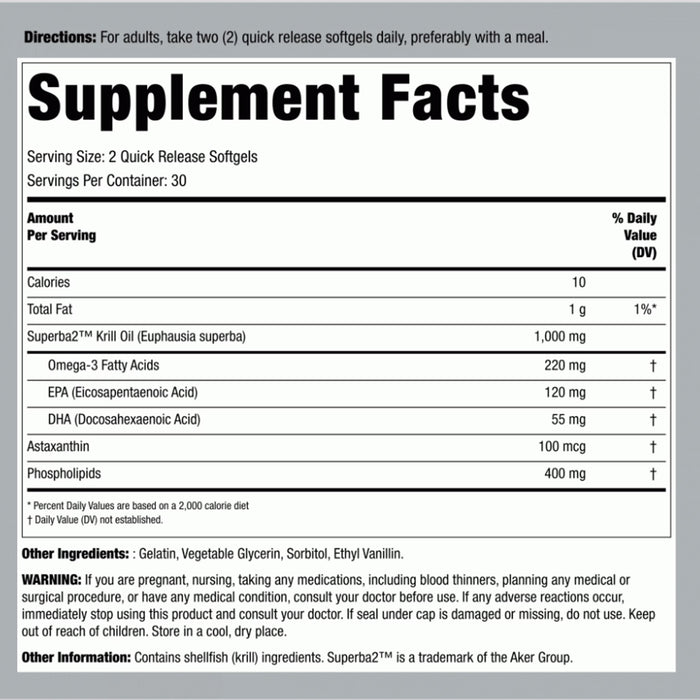 Lindberg Krill Oil 500mg 60 Softgels Ingredients Wicked NRG