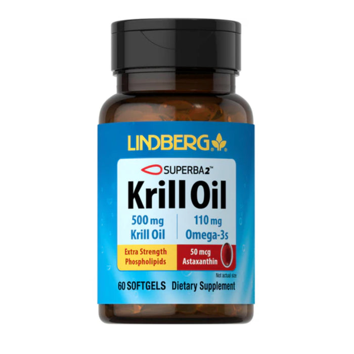 Lindberg Krill Oil 500mg 60 Softgels  Wicked NRG