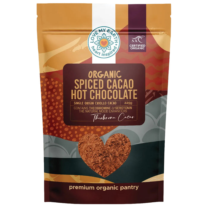 Love My Earth Organic Spiced Cacao Hot Chocolate 225g Wicked NRG