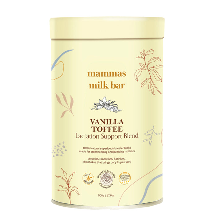 MAMMAS MILK BAR Vanilla Toffee LACTATION SUPPORT BLEND 500G Wicked NRG