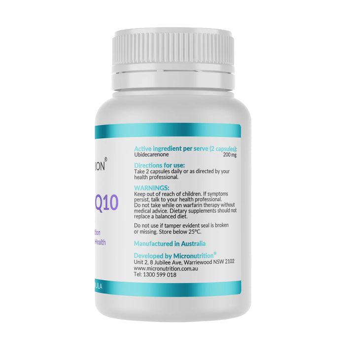 MICRONUTRITION LIPOCAP COQ10 200MG 60 Vegan Capsules, Ingredients Wicked NRG