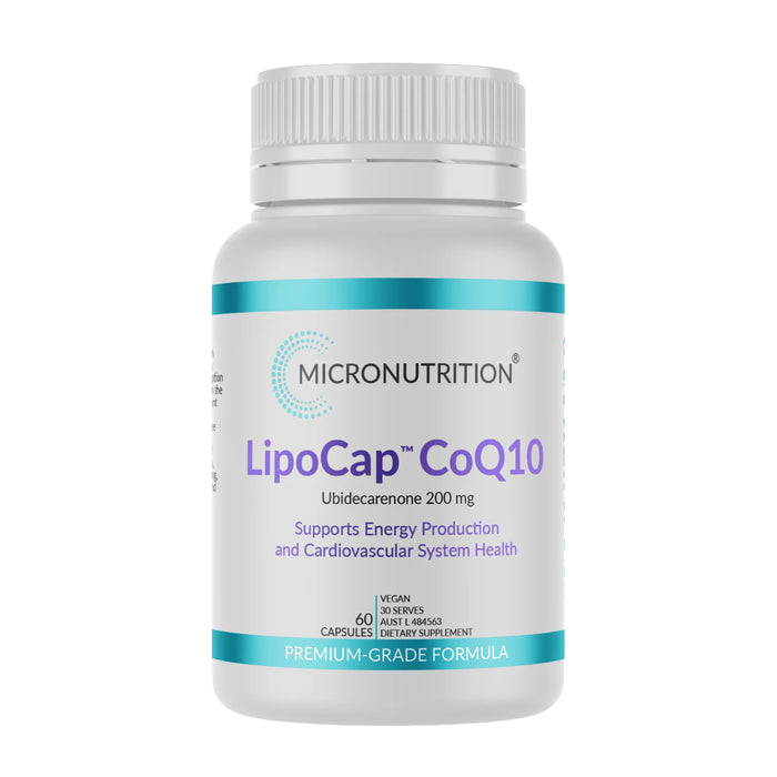 MICRONUTRITION LIPOCAP COQ10 200MG 60 Vegan Capsules, Wicked NRG
