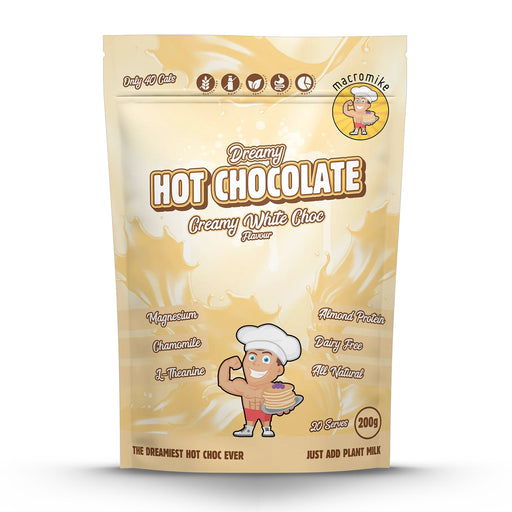 Macro Mike Creamy Dreamy Hot Chocolate Creamy White Choc (200g Bag) 20 Serves Wicked NRG