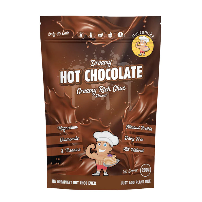 Macro Mike Creamy Rich Choc Dreamy Hot Chocolate (200g Bag) 20 Serves Wicked NRG