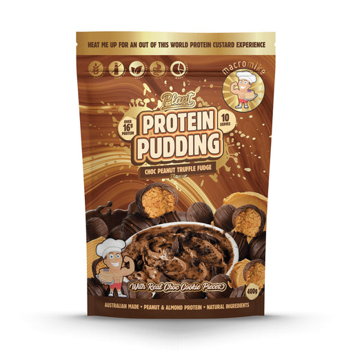 Micro Mike Plant Protein Pudding, Choc Peanut Truffle Flavour, 400 Grams 16 Grams Protein, 10 Serve Wicked NRG