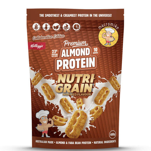 Macro Mike x Kellogg's Nutri-Grain Premium Almond Protein (400g Bag)  Wicked NRG