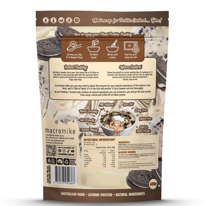 Macro Mike Cookies & Cream Plant Protein Pudding (400g) Ingredients Wicked NRG