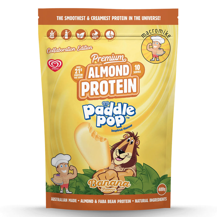 Macro Mike x Streets Banana Paddle Pop Premium Almond Protein 400g Wicked NRG