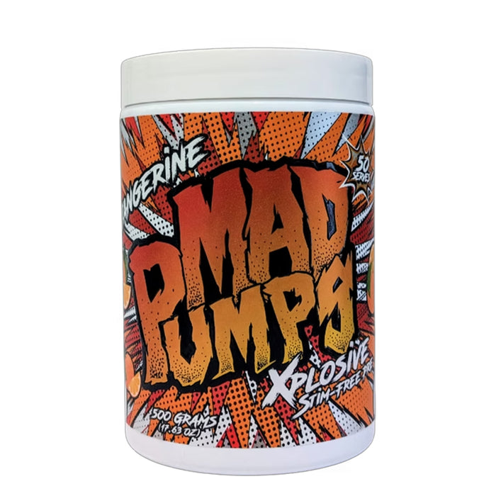 Mad Pumps Xpolosive Stim-Free Pre Workout 500grams TANGERINE Wicked NRG