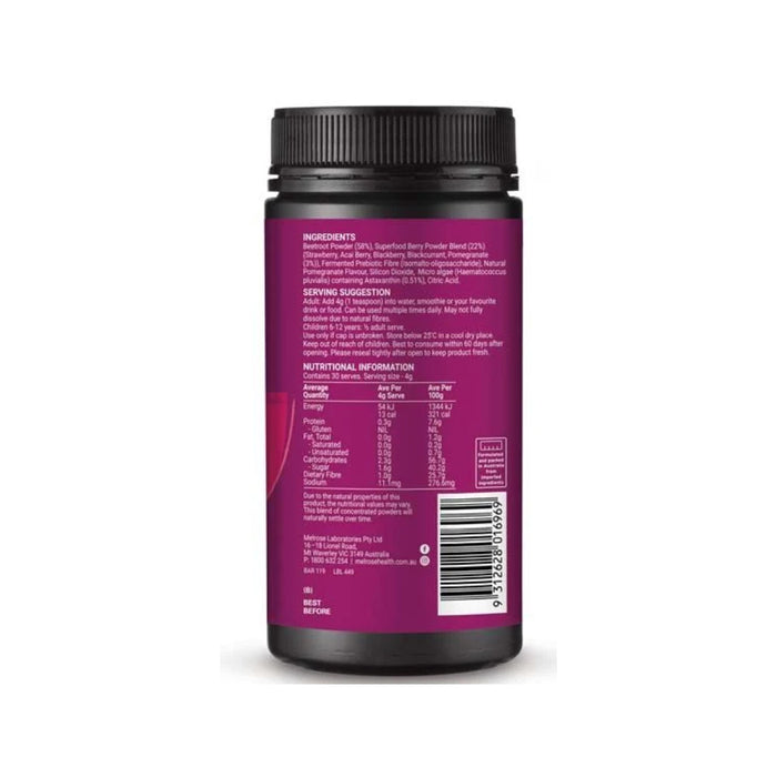 Melrose Essential Reds 120g Ingredients Wicked NRG