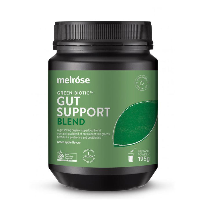 Melrose Organic Green-Biotic Gut Support Blend Green Apple 195g Wicked NRG