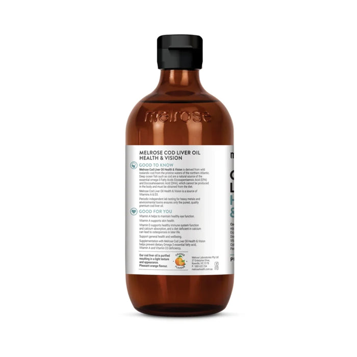 Melrose Cod Liver Oil 500mL Benefits Health and Vision Wicked NRG