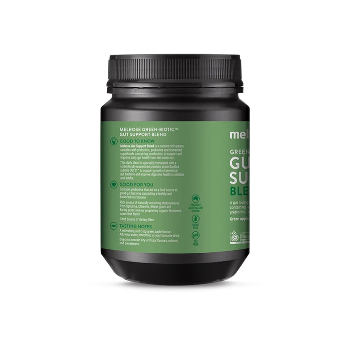 Melrose Organic Green-Biotic Gut Support Blend Green Apple 195g a Wicked NRG