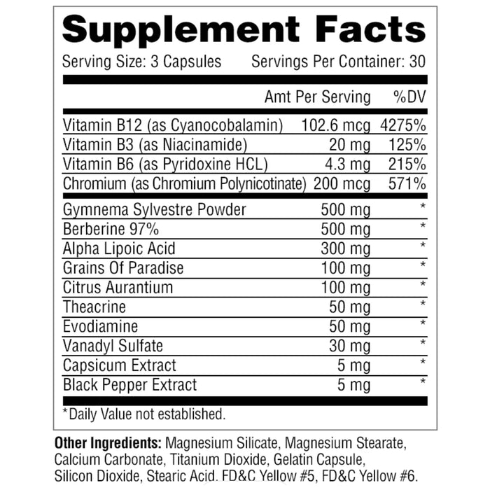 Metabolic Nutrition, InsuLean, (30 serve) 90 capsules, Nutritional Panel, Wicked NRG