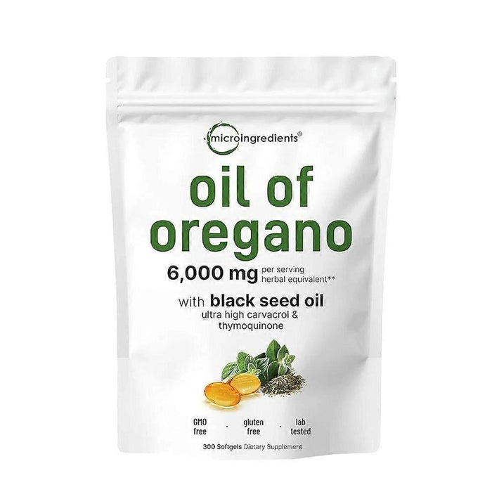 Micro Ingredients Oregano Oil w Black Seed Oil 300 Softgels Wicked NRG
