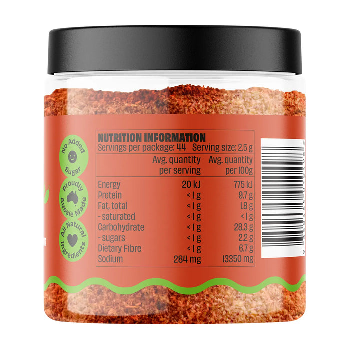 Mingle Chilli & Lime Seasoned Salts 110g Ingredients Panel Wicked NRG