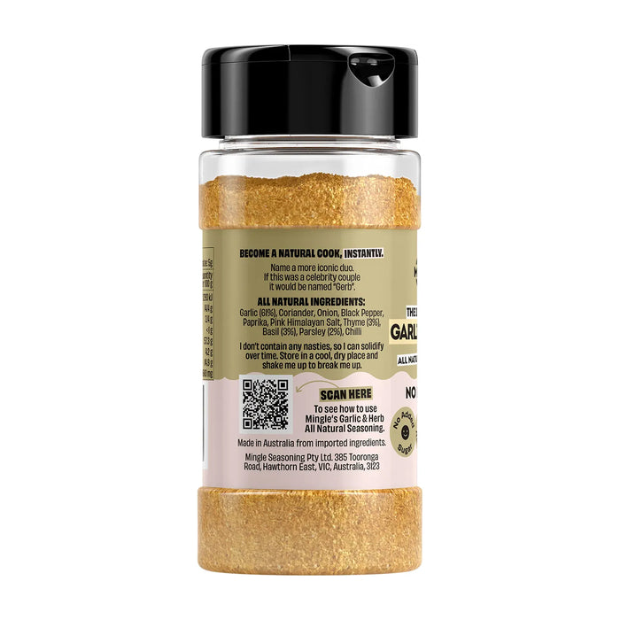 Mingle Garlic & Herb All Natural Seasoning 50 Gram Ingredients Wicked NRG