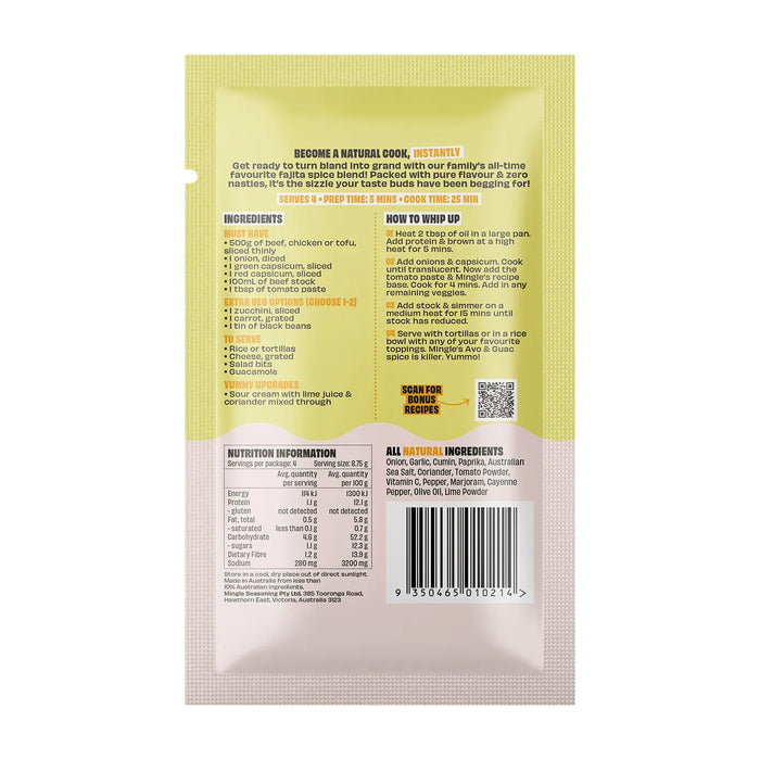 Mexican Fajita All Natural Recipe Base