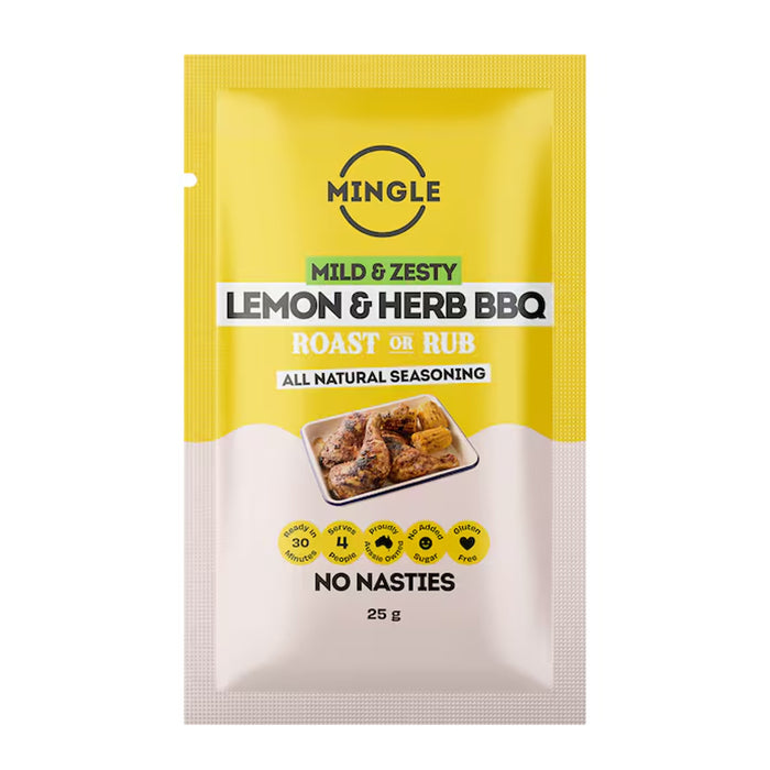 Mingle Mild & Zesty Lemon & Herb BBQ Roast or Rub 25g Wicked NRG