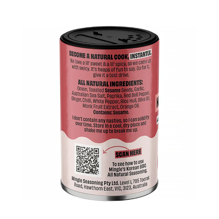 Mingle Sweet and Spicy Korean BBQ All Natural Seasoning 40g Ingredients Wicked NRG