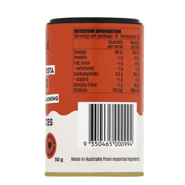 Mingle Mexican Fiesta Taco Seasoning 50g Nutritional Panel Wicked NRG