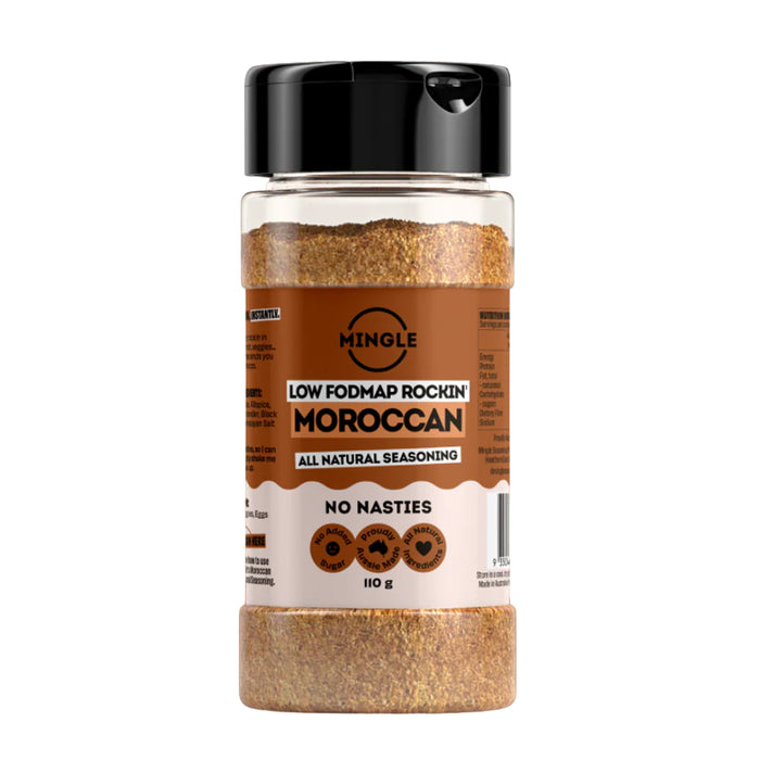 Mingle Moroccan Low FODMAP All Natural Seasoning 110 Gram Wicked NRG