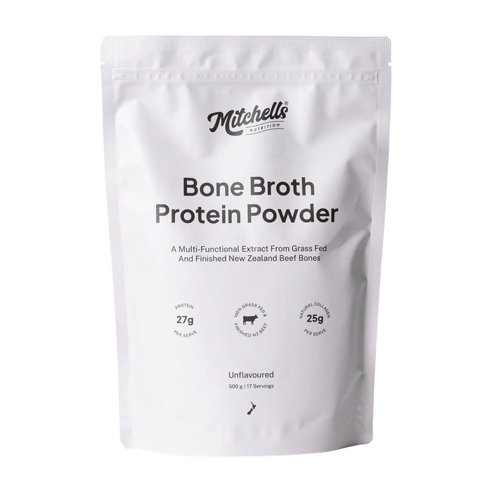 Mitchells Nutrition Bone Broth Protein Powder Unflavoured 500g Wicked NRG