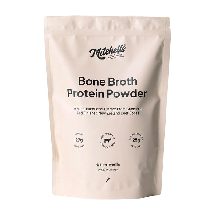Mitchells Nutrition Bone Broth Protein Powder Vanilla 500g Wicked NRG