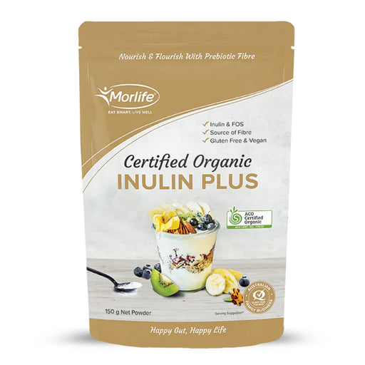 Morlife Inulin Plus Certified Organic 150g Front Package Wicked NRG