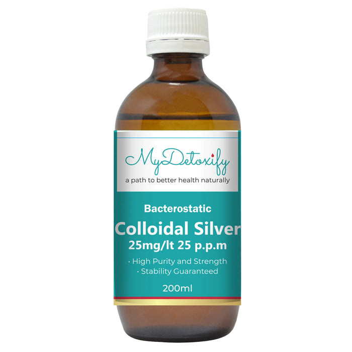 My Detoxify Bacterostatic Colloidal Silver 25ppm, 200ml, Wicked NRG