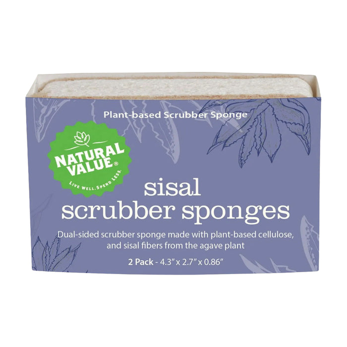 NATURAL VALUE Sisal Scrubber Sponge 2pk Wicked NRG