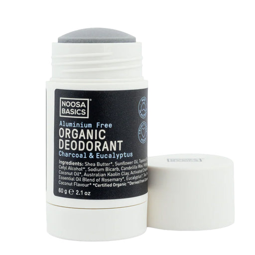NOOSA BASICS Organic Deodorant Stick with Activated Charcoal and Eucalyptus, Wicked NRG