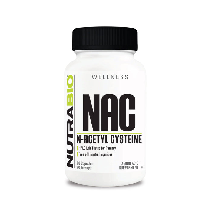 NutraBio NAC (N-Acetyl-Cysteine) 90 Capsules ingredients Wicked NRG