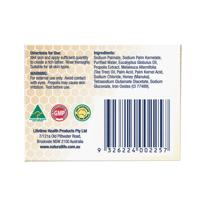 Natural Life Propolis & Manuka Honey Soap, 100g Ingredients Wicked NRG