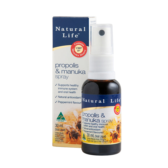 Natural Life Propolis & Manuka Honey (Peppermint) Oral Liquid Spray 30ml Wicked NRG