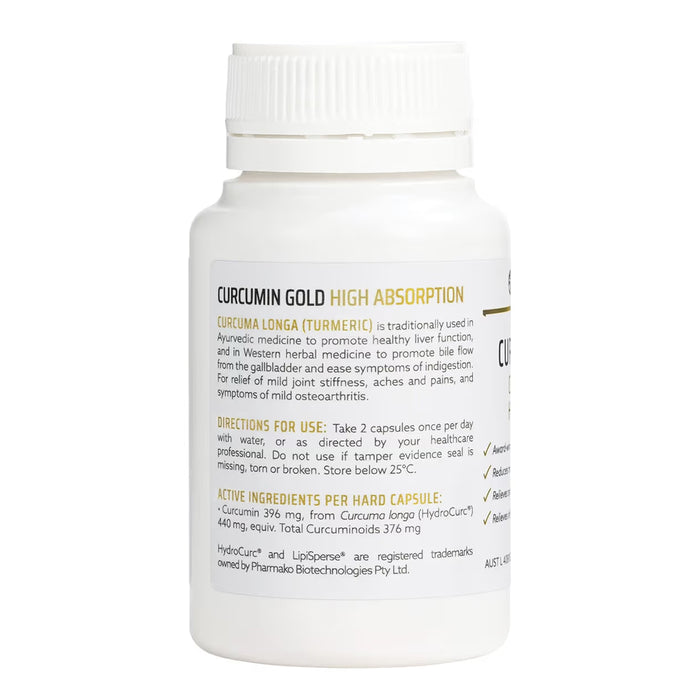 Nature's Help High Absorption Curcumin Gold 396mg - 60 Capsules Ingredients Wicked NRG