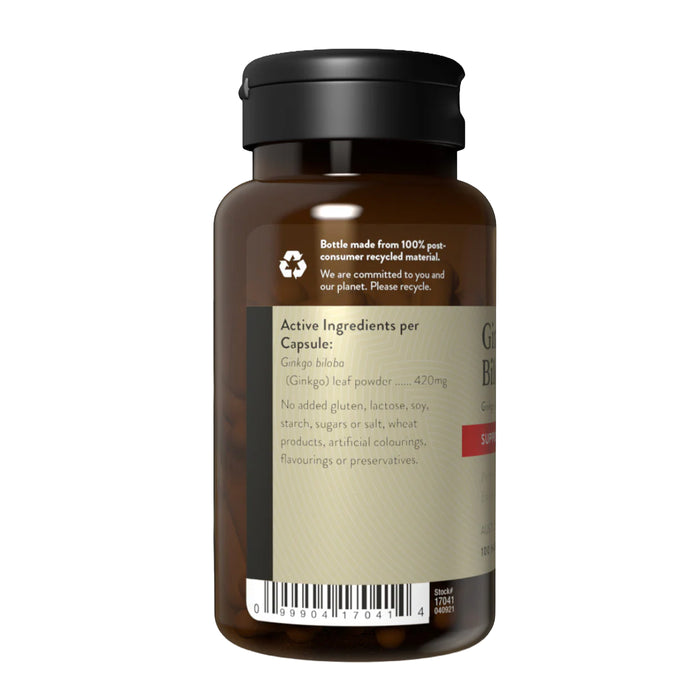 Nature's Sunshine Ginkgo Biloba 420mg 100 Capsules Ingredients Wicked NRG