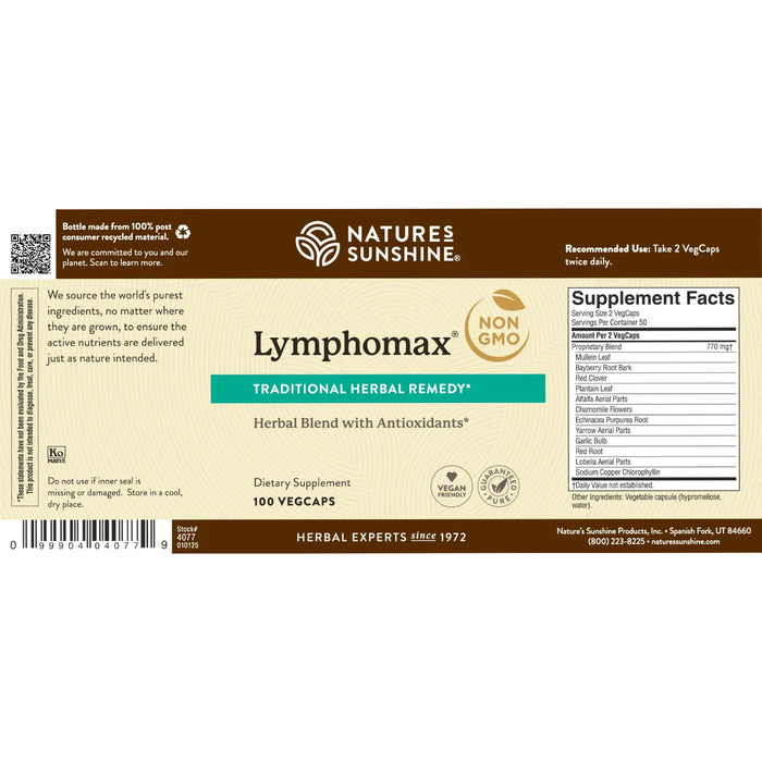 Nature's Sunshine, Lymphomax, 100 Vege Capsules, Package, Wicked NRG