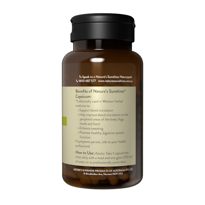 Nature's Sunshine ,Capsicum  (Cayenne Pepper) 475mg, 100 Capsules,  Wicked NRG