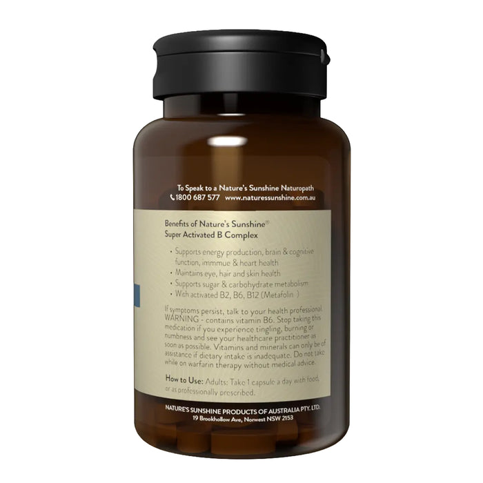 Nature's Sunshine Super Activated B Complex 90 Capsules Wicked NRG