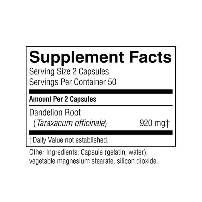 Dandelion 100 Capsules by Nature's Sunshine Is stocked at WickedNRG in Darwin