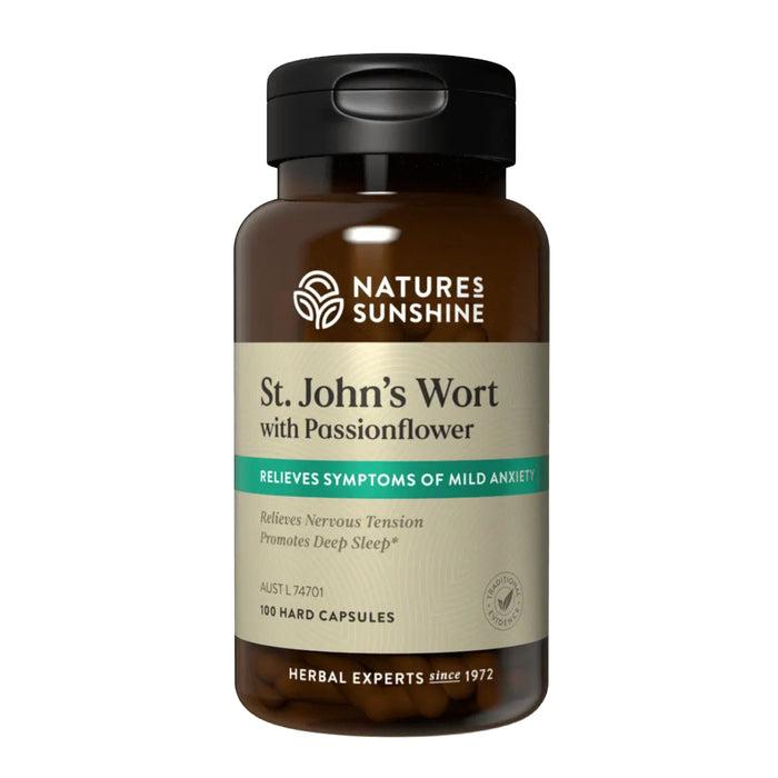 Natures Sunshine St John's Wort with Passionflower 300mg 100capsules, Wicked NRG
