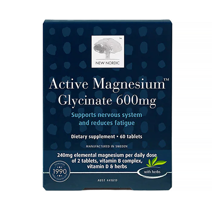 New Nordic Active Magnesium Glycinate 600 mg, Wicked NRG Supplements and Nutrition 