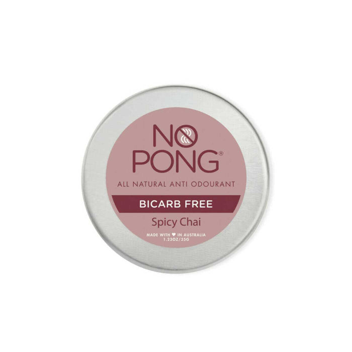 No Pong All Natural Deodorant - Bicarb Free Spicy Chai Tin