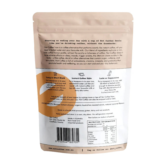 Not Coffee Instant Coffee Alternative Caramel 120g Wicked NRG