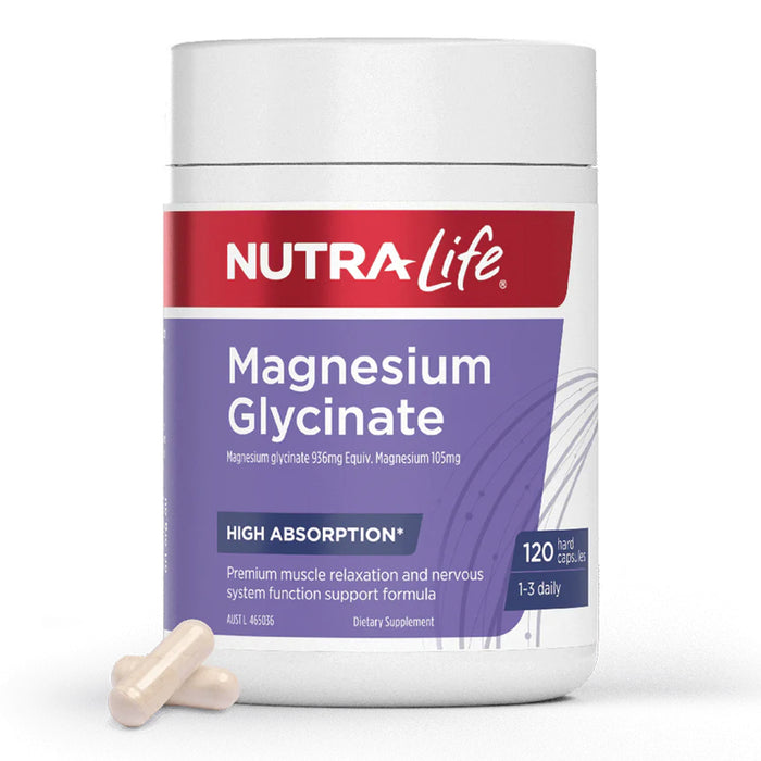 Nutra-Life Magnesium Glycinate 120 Capsules Wicked NRG