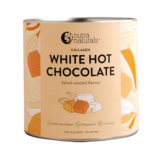Nutra Naturals Collagen Salted Caramel White Hot Chocolate 200g 20 Serves, Wicked NRG